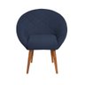Poltrona Decorativa Estofada Berlim Pés Palito Azul - 3