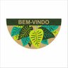TAPETE CAPACHO MEIA LUA BEM VINDO, DECORATIVO COM PLANTAS. - 2