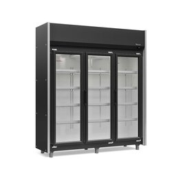 Expositor 3 Portas Geas3p Gelopar Auto Serviço Preto 4 Prateleiras 220v - 2