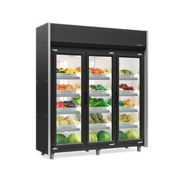 Expositor 3 Portas Geas3p Gelopar Auto Serviço Preto 4 Prateleiras 220v - 3