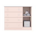 Ver imagem 4 de Jogo de Quarto Infantil Doce Sonho com Cômoda 1 Porta e Berço Rosa Acetinado - Qmovi