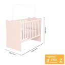 Ver imagem 5 de Jogo de Quarto Infantil Doce Sonho com Cômoda 1 Porta e Berço Rosa Acetinado - Qmovi