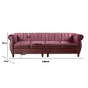Ver imagem 4 de Sofá Realeza 4 Lugares Cor:veludo Roxo 380