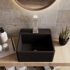 Cuba Pia para Banheiro de Apoio Lavabo 32cmx30cm - Palermo Preto