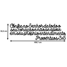 Versículo Bíblico Provérbios 3:5 em MDF 6mm Vazado - 2