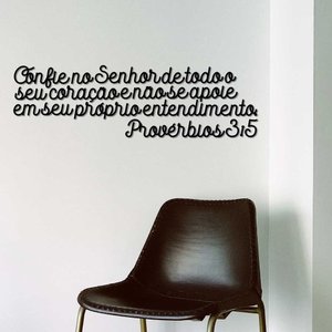 Versículo Bíblico Provérbios 3:5 em MDF 6mm Vazado