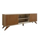 Ver imagem 3 de Rack com Painel para TV até 80 Polegadas 282CMX224CM 100% MDF Frisado Manaus Marrom