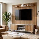 Ver imagem 1 de Rack com Painel para TV até 80 Polegadas 282CMX224CM 100% MDF Frisado Manaus Marrom