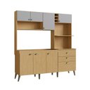 Ver imagem 2 de Cozinha Compacta Donna 8 Portas 2 Gavetas com Nichos e com Espaço Forno e Micro-ondas 186,5cm