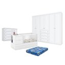 Ver imagem 1 de Quarto de Bebê Americano 6 Portas Com berço Americano Multifuncional Formare Branco Acetinado – Mati