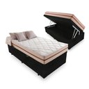 Ver imagem 1 de Cama Box Baú Solteiro Preto com Colchão Pillow Angel Molas Ensacadas