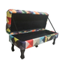 Recamier Baú Luis Xv Capitonê Retrô 180cm Suede Triângulo Pés Madeira Mz Decor - 2