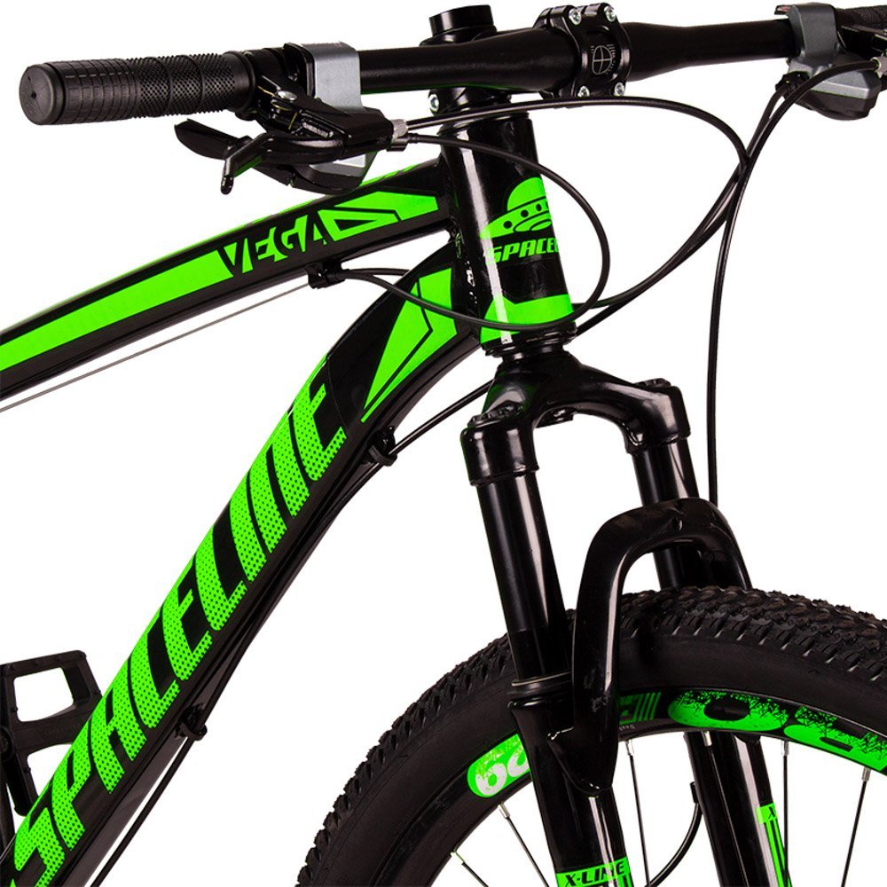 Bicicleta Vega Aro 29 Quadro 17 Alumínio 27v Shimano Altus Freio Mecânico Preto Verde - Spaceline - 7