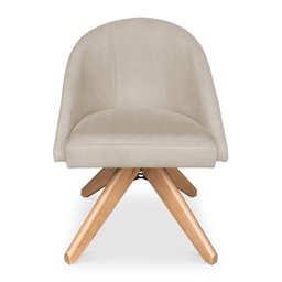 Kit 02 Poltronas Cadeira Giratória Bela Suede Base de Madeira - Pallazio - 4