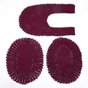 Ver imagem 1 de Jogo de Tapete de Croche para Banheiro com 3pç Colorido Liso Cor:vinho