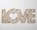 Ver imagem 1 de Palavra, Placa Decorativa Love, Artesanato Amor em Mdf 6mm (45x18,5 Cm)