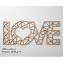 Ver imagem 2 de Palavra, Placa Decorativa Love, Artesanato Amor em Mdf 6mm (45x18,5 Cm)
