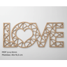 Palavra, Placa Decorativa Love, Artesanato Amor em Mdf 6mm (45x18,5 Cm) - 2