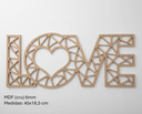 Ver imagem 2 de Palavra, Placa Decorativa Love, Artesanato Amor em Mdf 6mm (45x18,5 Cm)