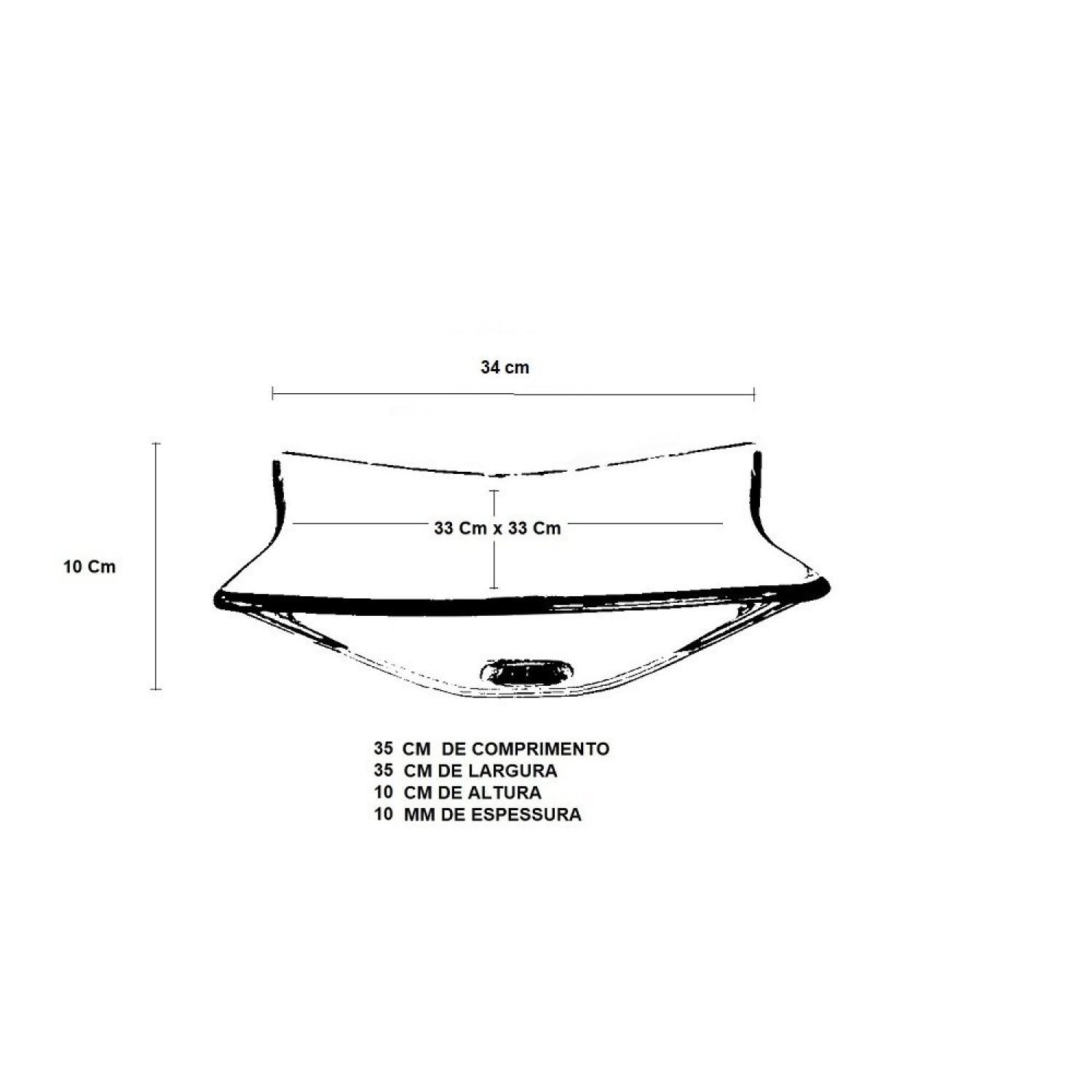 Cuba de Vidro Quadrada Chanfrada 34cm - 2