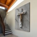 Ver imagem 1 de Quadro Crucifixo Jesus: Borda Infinita/ 80x120