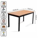 Ver imagem 3 de Mesa de Jantar 6 Lugares com 6 Cadeiras em Madeira Maciça Rústic Preto/Mel