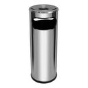 Ver imagem 1 de Lixeira Cinzeiro Em Aço Inox Aro Em Aluminio 30 Litros