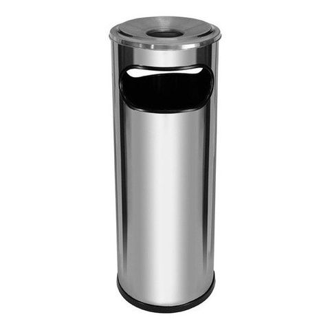 Lixeira Cinzeiro Em Aço Inox Aro Em Aluminio 30 Litros