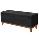Ver imagem 1 de Recamier Baú Dubai Veludo Preto Casal 1,30m Estofado Base Madeira