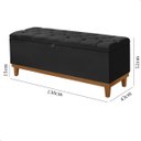 Ver imagem 7 de Recamier Baú Dubai Veludo Preto Casal 1,30m Estofado Base Madeira