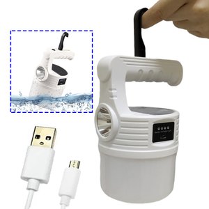 Luminaria Solar Lanterna Duplo Led 2 Em 1 Gancho Pendurar Camping A Prova De Agua Portatil