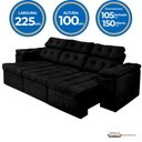 Ver imagem 2 de Sofá 3 Lug Retrátil Reclinável Glamour 225cm Preto - Ws