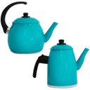 Ver imagem 1 de Kit Chaleira e Bule Gulê em Alumínio 2 Peças Turquesa
