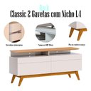 Ver imagem 6 de Rack Bancada 2 Gavetas com Nicho e Painel para Tv Classic 1.4 Off White Nature - Imcal