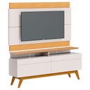 Ver imagem 1 de Rack Bancada 2 Gavetas com Nicho e Painel para Tv Classic 1.4 Off White Nature - Imcal