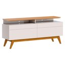 Ver imagem 4 de Rack Bancada 2 Gavetas com Nicho e Painel para Tv Classic 1.4 Off White Nature - Imcal