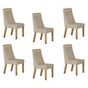 Ver imagem 1 de Kit de 6 Cadeiras para Sala de Jantar Dora Bege/Cinamomo/Veludo