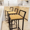 Ver imagem 1 de Jogo 3 Banqueta Alta Balcão Bistrô Preta Confort Industrial Premium Pinus Don Castro Decor Industria