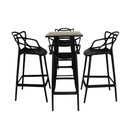 Ver imagem 1 de Kit Mesa Tolix Bistrô Bar com 4 Banquetas Allegra Altas Preto