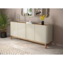 Ver imagem 1 de Buffet / Balcão Fl 1.60m Modelo Retrô 4 Portas Cor Off White / Cumaru Pt