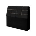 Ver imagem 1 de cabeceira box diamante 140cm com bau detalhe estofado:Preto