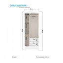 Ver imagem 4 de Guarda Roupa Solteiro com Pés 3 Portas 2 Gavetas Branco New Opção