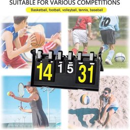 Placar Marcador de Pontos Contador 31 Games Mesa Maleta Dobravel Gols Esportes Volei Futsal Futebol - 3