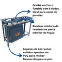 Ver imagem 2 de Fogão Industrial 3 Bocas 2QS 1QD Baixa Pressão P7 com Forno 66L de Piso