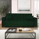 Ver imagem 1 de Sofá Cama 3 Lugares Jobim Suede Verde - ADJ Decor