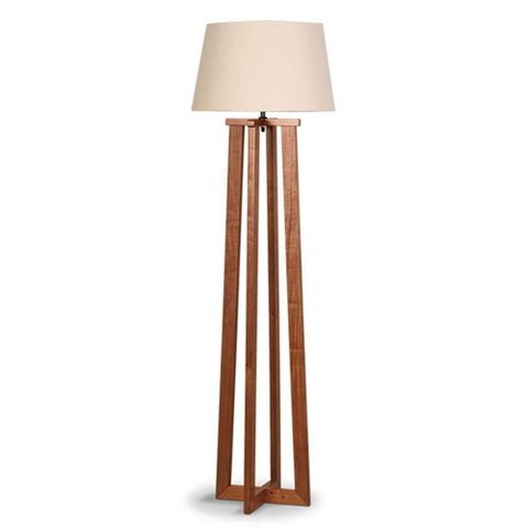 Luminaria de Chao Normand Cupula Algodão com Base Imbuia 174 Cm - 63933