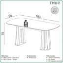 Ver imagem 5 de Conjunto de Jantar 4 Lugares Tampo em MDF Off White e Verde 180cm Dalla Costa Móveis