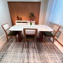 Ver imagem 6 de Conjunto de Jantar 4 Lugares Tampo em MDF Off White e Verde 180cm Dalla Costa Móveis