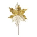 Ver imagem 1 de Flor Decorativa Poinsetia Bege 30cm - 1 Unidade