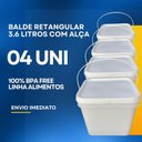 Ver imagem 2 de Balde para Produtos Alimenticios Retangular 3.6l - 4 Pçs